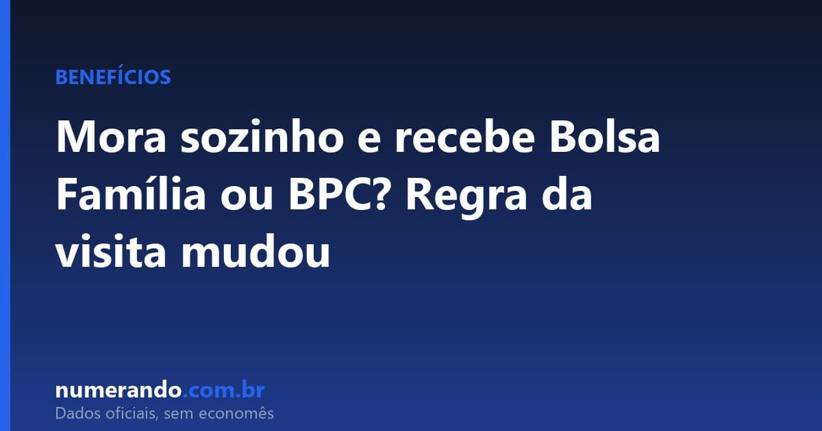 Mora sozinho e recebe Bolsa Família ou BPC? Regra da visita mudou até 2027