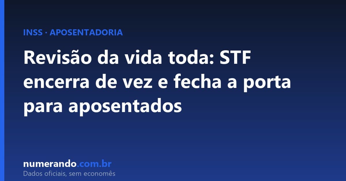 Revisão da vida toda: STF encerra de vez e fecha a porta para aposentados